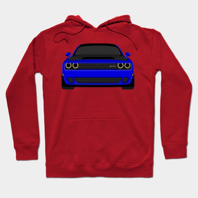 DODGE DEMON FRONT DARK-BLUE Hoodie by VENZ0LIC